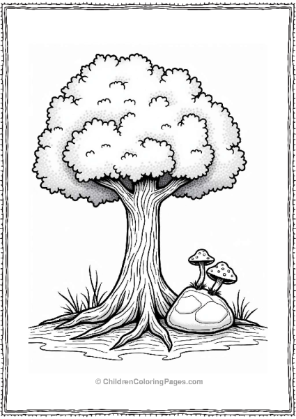 Tree Root With Mushrooms Free PDF Printable