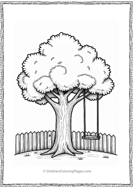 Tree With A Swing In The Backyard Free PDF Printable