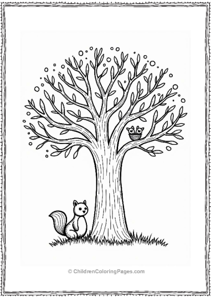 Tree With Animal Friends In Spring Free PDF Printable