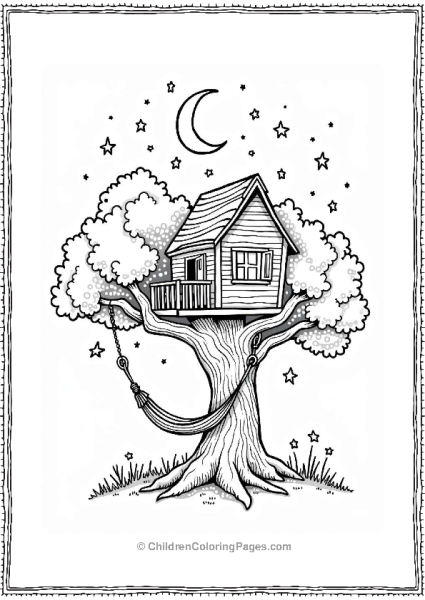 Treehouse Under A Starry Sky Free PDF Printable