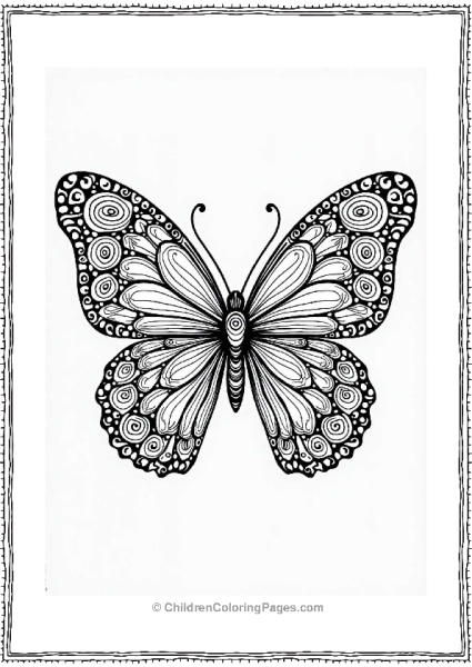 Trippy Theme Charming Butterfly With Kaleidoscopic Wings Free PDF Printable