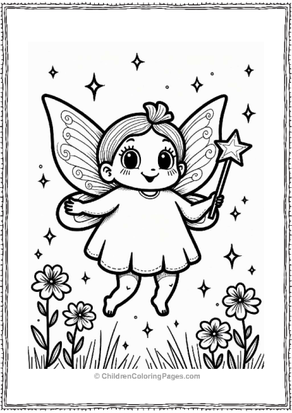 Trippy Theme Chubby Fairy In A Magical Setting Free PDF Printable