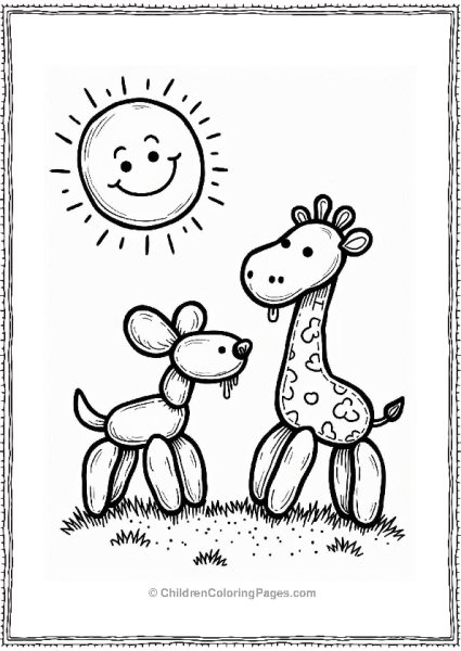 Trippy Theme Drippy Balloon Animals In A Sunny Scene Free PDF Printable