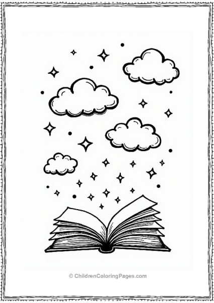 Trippy Theme Floating Books In The Sky Free PDF Printable