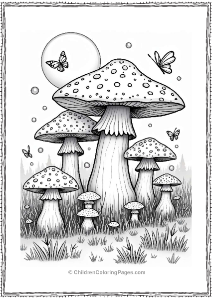 Trippy Theme Giant Mushroom Forest With Fairies Free PDF Printable