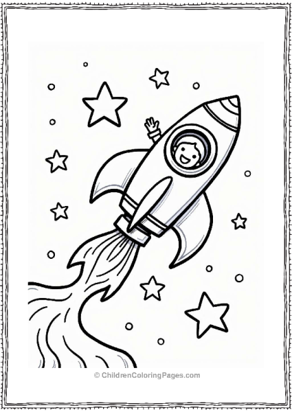 Trippy Theme Rocket Ship In Colorful Space Free PDF Printable