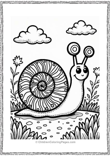 Trippy Theme Silly Snail On A Colorful Path Free PDF Printable