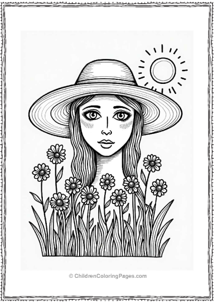 Trippy Theme Surreal Face With Garden Hat Free PDF Printable