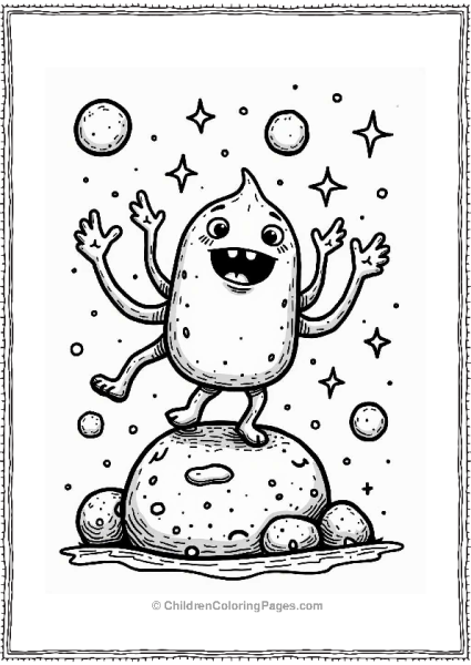 Trippy Theme Trippy Space Creature On A Colorful Asteroid Free PDF Printable