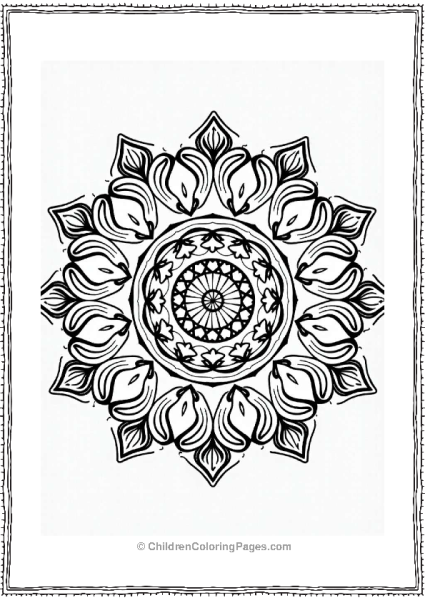 Trippy Theme Whimsical Mandala For Kids Coloring Free PDF Printable