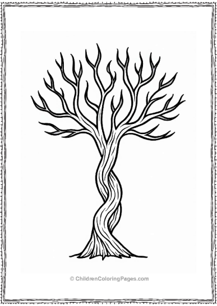 Twisted Tree Branches Illustration Free PDF Printable