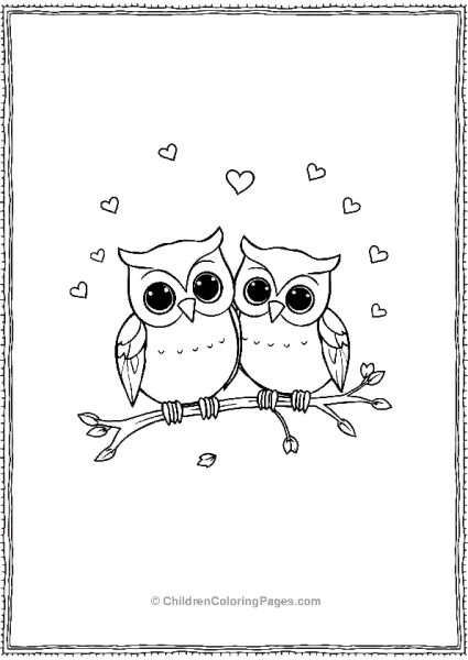 Two Owls Perched On A Tree Free PDF Printable