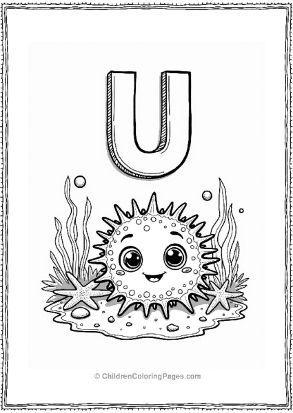 Ubiquitous Urchin On The Ocean Floor Free PDF Printable