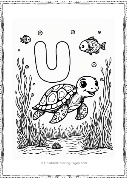 Undersea Utopia With Smiling Turtle Free PDF Printable