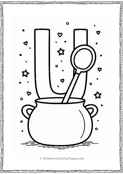 Unicorn Ladle With Stars And Hearts Free PDF Printable