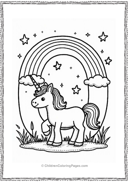 Unicorn Under A Rainbow Free PDF Printable