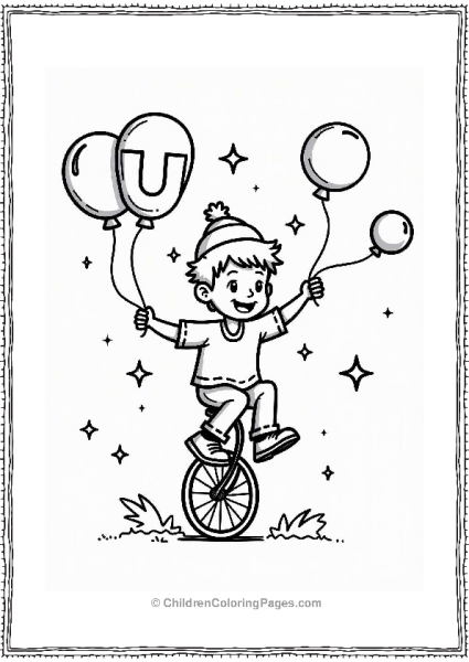 Unicycle Adventure With Cheerful Character Free PDF Printable