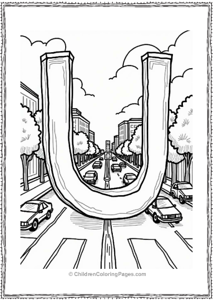 Unique Traffic Intersection Coloring Page Free PDF Printable