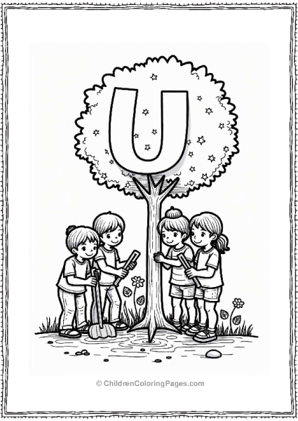 Unity In Nature Children Planting A Tree Free PDF Printable