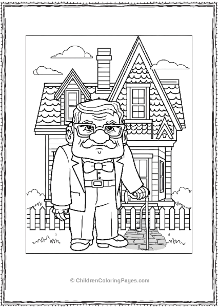 Up Carl Standing Outside The House Free PDF Printable