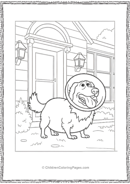 Up Dug Sitting Outside Free PDF Printable