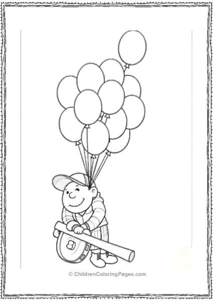 Up Russel Flying With Balloons Free PDF Printable