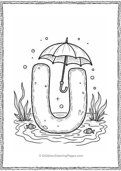 Uplifted Umbrella On Water Free PDF Printable