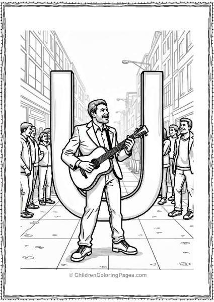 Uplifting Street Performer In Urban Scene Free PDF Printable