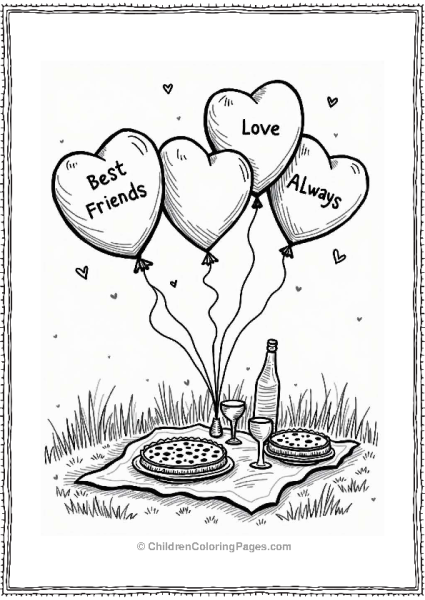 Valentine’s Balloons Above A Picnic Free PDF Printable
