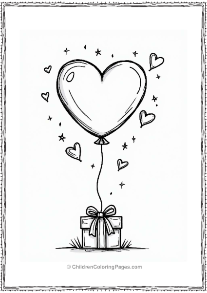 Valentine S Balloons And Gift Box Free PDF Printable