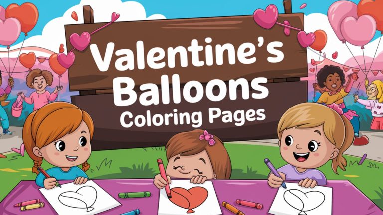 Valentine S Balloons Coloring Pages