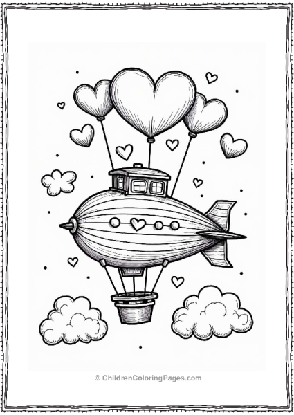 Valentine’s Balloons In A Whimsical Sky Free PDF Printable