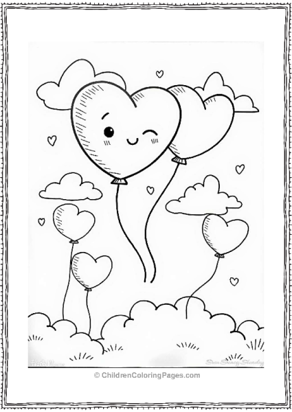 Valentine’s Balloons In The Sky Free PDF Printable