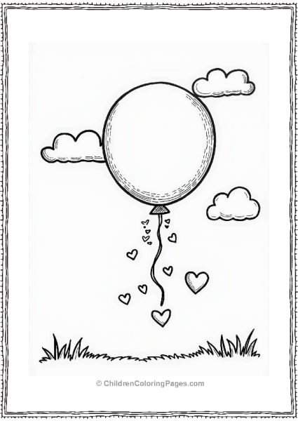 Valentine’s Balloons With Heart Streamers Free PDF Printable