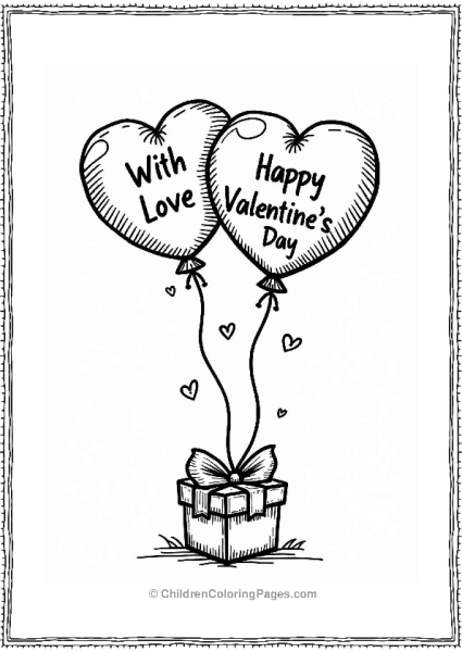 Valentine’s Balloons With Love Free PDF Printable