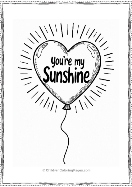 Valentine’s Balloons You Are My Sunshine Free PDF Printable