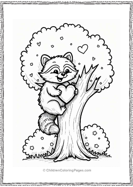 Valentine’s Day Raccoon With Heart Gift Free PDF Printable