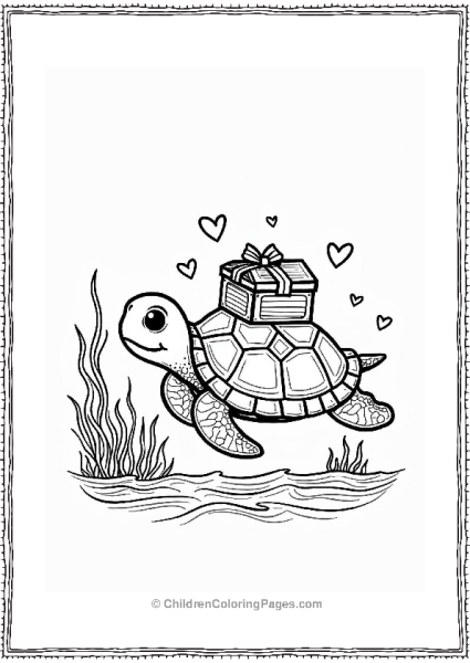 Valentine’s Day Turtle With Heart Treasure Free PDF Printable