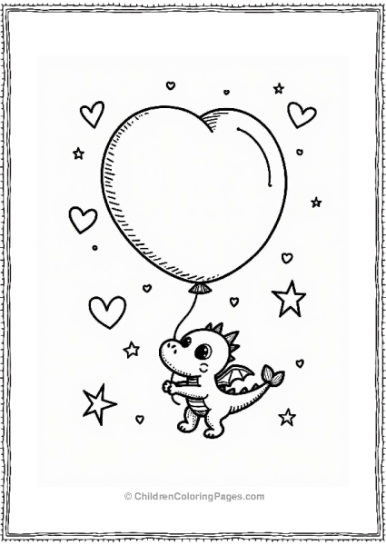 Valentine’s Balloon In A Starry Sky Free PDF Printable