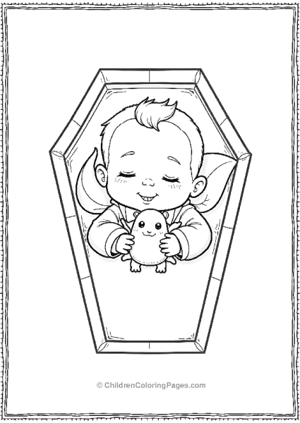 Vampire Baby Sleeping In Tiny Coffin Free PDF Printable