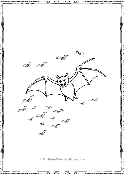 Vampire Bat Leading Swarm Of Other Bats Free PDF Printable