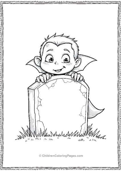 Vampire Behind Gravestone Free PDF Printable