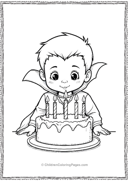 Vampire Child Blowing Out Candles Free PDF Printable