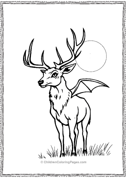 Vampire Deer With Shadowy Antlres Free PDF Printable