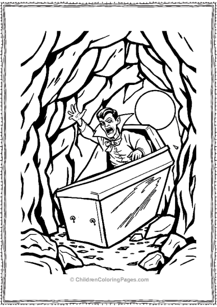 Vampire Emerging From Coffin Free PDF Printable