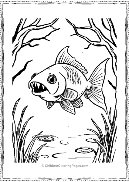 Vampire Goldfish With Tiny Fangs Free PDF Printable