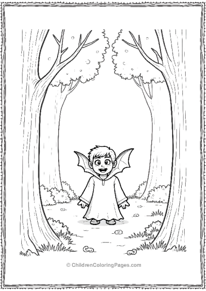 Vampire Hiding In Foggy Forest Free PDF Printable