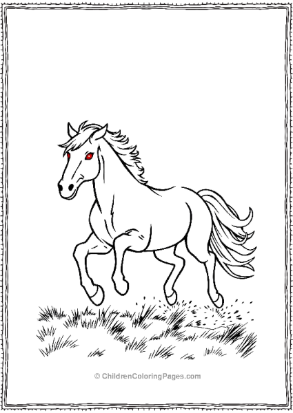 Vampire Horse With Glowing Red Eyes Free PDF Printable