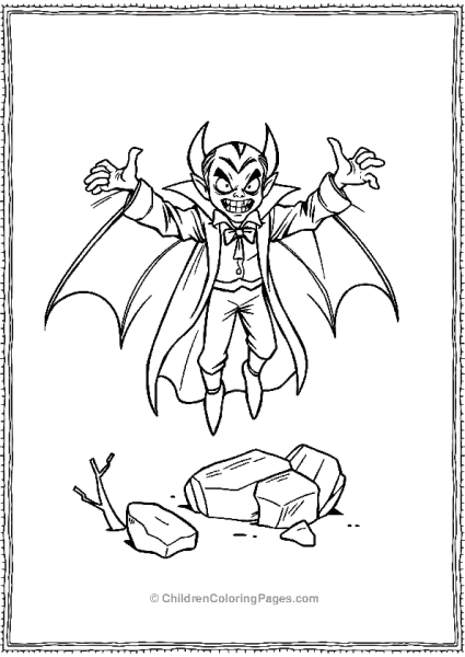 Vampire Hovering Over A Forest Free PDF Printable