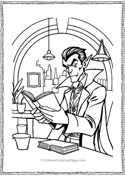 Vampire Reading A Modern Book Free PDF Printable